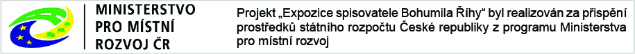 Expozice spisovatele Bohumila Říhy - publicita